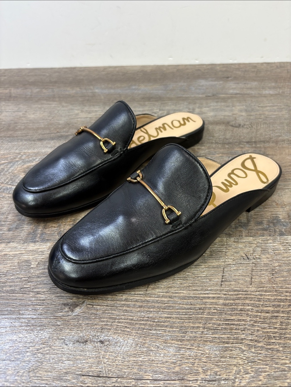 Sam Edelman Lounette Bit Mule Loafers Black Slip On Flats Women’s 7